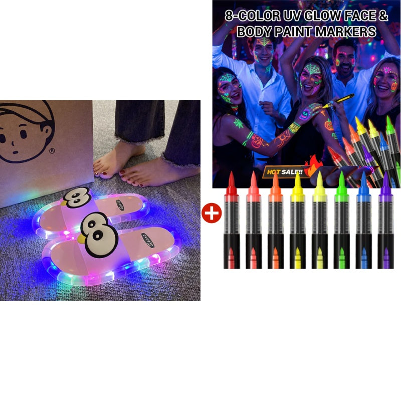 Primepetal™👣👣Cute slippers with cartoon motifs that glow