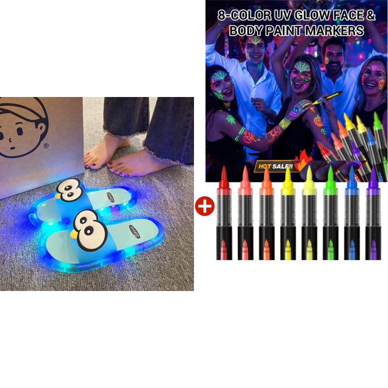 Primepetal™👣👣Cute slippers with cartoon motifs that glow
